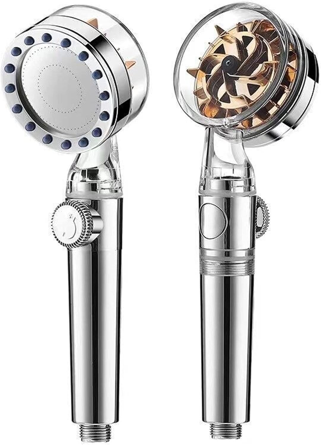 QTSPGUVBH(小さな店) 加圧ノズルターボシャワーノズルワンキーストップ節水高圧シャワーノズルマジックウォーターラインバスルームアクセサリー シャワーヘッド(Silver) 5,467円