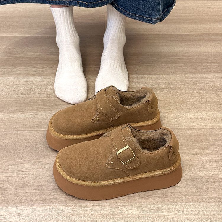 厚底スノーブーツ女性加絨加厚新型冬保温婦人靴毛糸綿靴