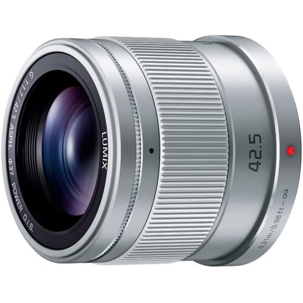 【中古】パナソニック Panasonic 単焦点 中望遠レンズ マイクロフォーサーズ用 ルミックス G 42.5mm/ F1.7 ASPH. / POWER O.I.S. シルバー H-HS043-S