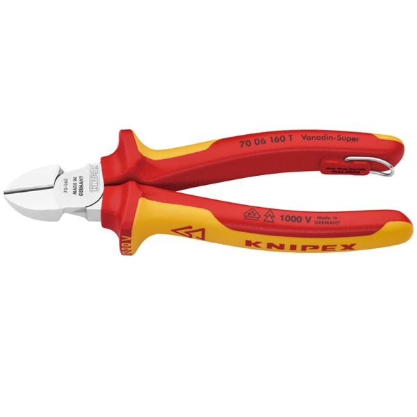 KNIPEX（クニペックス） 7006-160TBK 絶縁斜ニッパー 落下防止