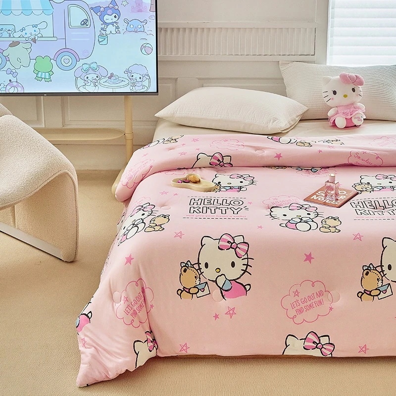 ハローキティ秋と冬綿キルトコアサンリオ漫画子供学生シングルとダブルキルト厚い冬のキルト