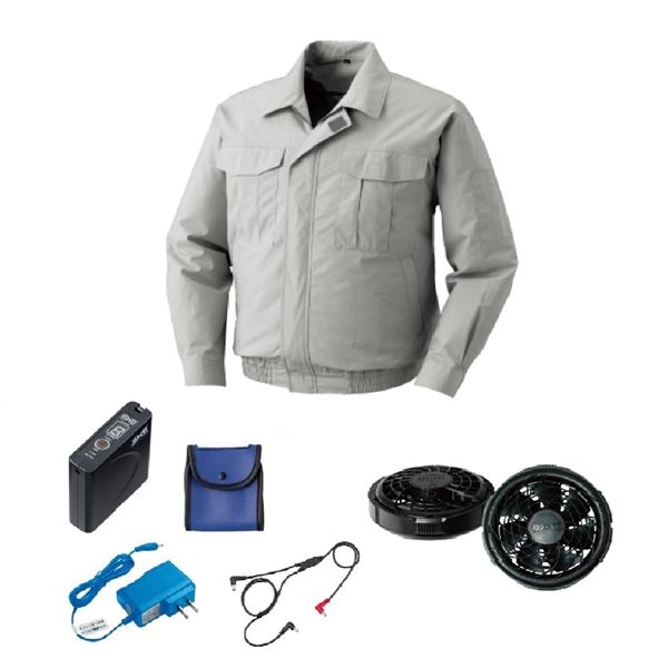 KU90550 空調服 綿薄手 FAN2300B/LISUPER1セット シルバー L