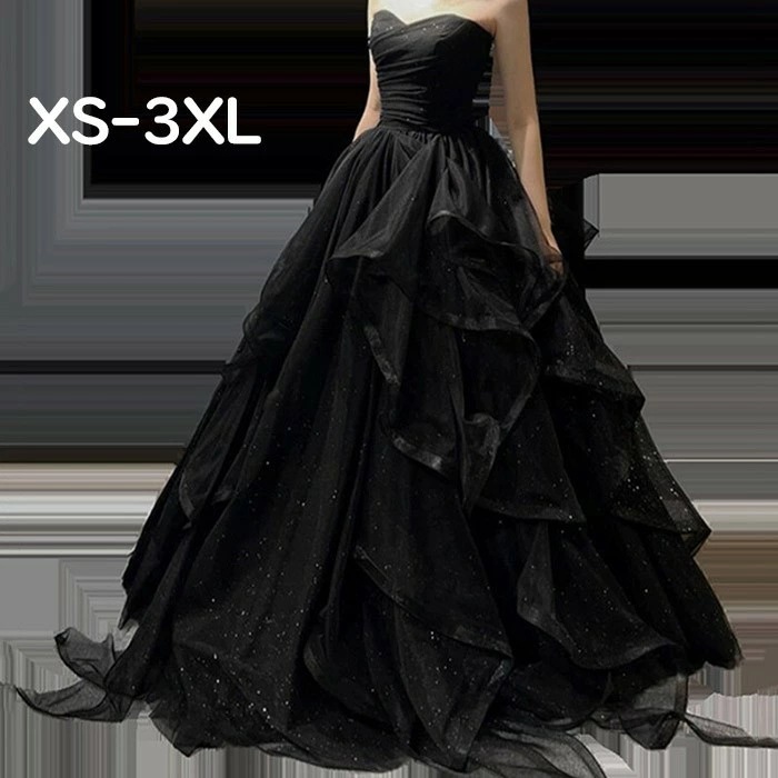 ドレス レディース ロング丈 ピアノ 発表会 パーティードレス チューブトップドレス 結婚式 肩出し 袖なし イブニングドレス フォーマル 編み上げ キラキラ 着痩せ きれいめ エレガント お