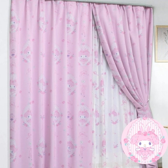 マイメロディ 2級 遮光 遮熱 カーテン 100x178cm 2枚セット