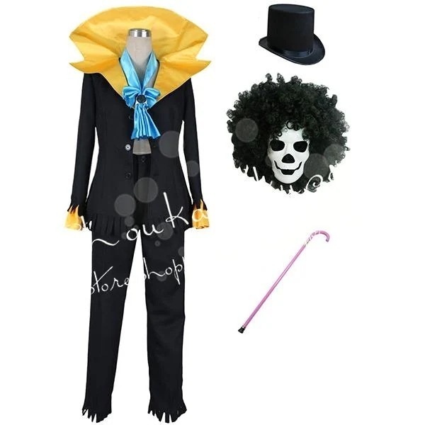 【最安値挑戦】子供用 大人用 海賊王 ワンピース ブルック コスプレ衣装 ウィッグ靴 コス コスチューム演出服