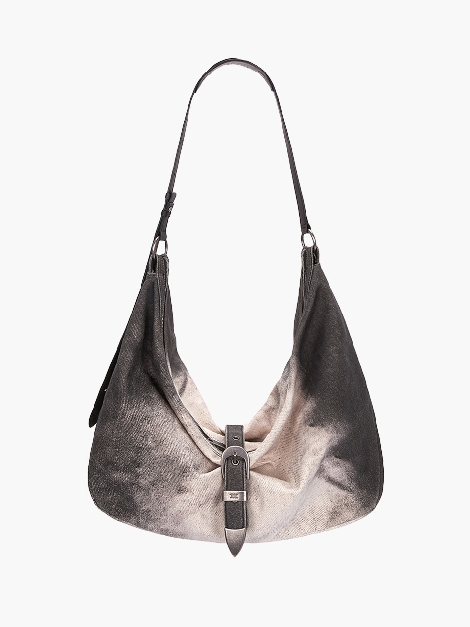 【MARGESHERWOOD】 BELTED HOBO : BLACK GRADIENT PRINTED TWILL