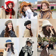 Qoo10 小顔効果 保温 オシャレ韓国帽子 バケッ バッグ 雑貨