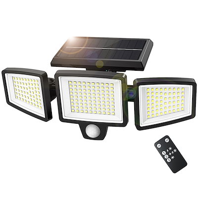 他サイト： 「アセキ」ソーラーライト 屋外 防水 センサーライト 極高輝度【業界最大3000LM・210LED・3面発光】360角度調整可能 3つ知能モード 2200mAh大容量バッテリー 防犯 自動点灯/消灯の商品画像