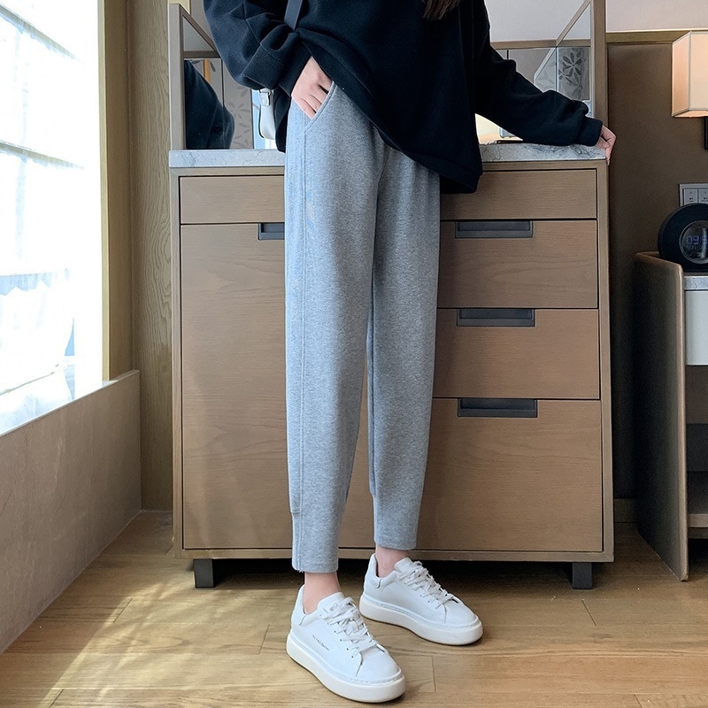 ボトムス パンツ ルームウェア パジャマ スウェット ジャージ 部屋着 寝巻き ジョガーパンツ ロング ロング丈 9分丈 アンクル丈 ポケット ウエストゴム シンプル カジュアル こなれ感 ラフ