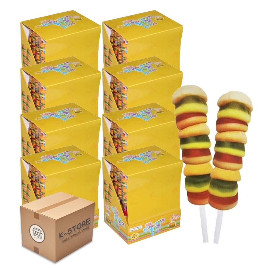 [業者向け/イベント] 韓国のお菓子 ハンバーガースティックグミ 29g 1BOX (20個x8) (消費期限 26.06.14)
