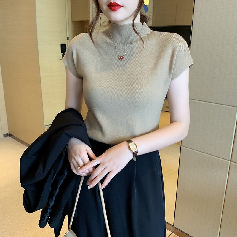 トップス ニット ニットソー 袖あり 白 ハイネック かわいい 大人可愛い シンプル カジュアル 大人 上品 おしゃれ お洒落 大人可愛い 大人女子 こなれ感 ラフ ラブリー キュート ガーリー 6,273円