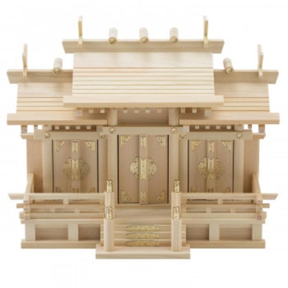 神棚の里 神棚 本金具 屋根違い三社 小