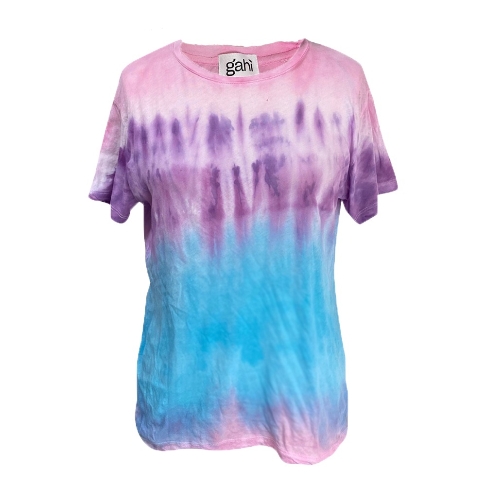 Tie-Dye Shibori T-shirt (Blue Yellow Pink)