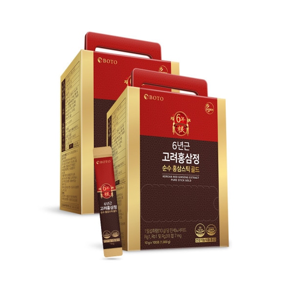 6年根 高麗 紅参井 純粋 紅参スティック ゴールド 100包 2箱