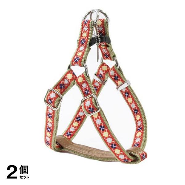 ペティオ アドメイト アーガイルハーネス M 中型犬用胴輪 レッド 1個入 (A57159) 2個セット
