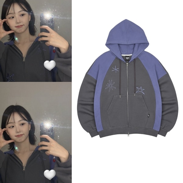 【NMIXX Haewon着用 】 AM RAGLAN HOOD ZIP UP(CHARCOAL)