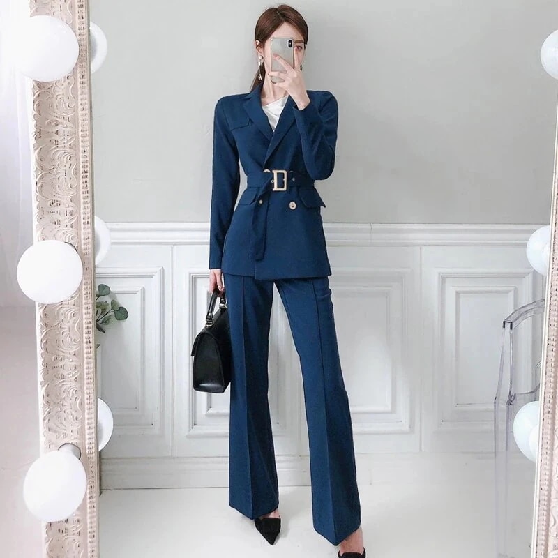 夏秋新レディー正装スーツ着2点セットスーツズボンスカートキャリアウーマン