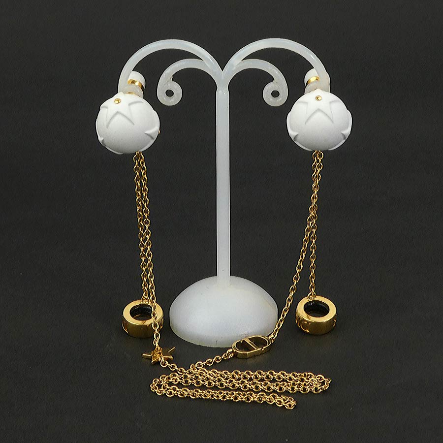 クリスチャンディオール Christian Dior ピアス AirPods Proアクセサリー トライバルピアス D-VIBE メタル ホワイト×ゴールド レディース 56165i
