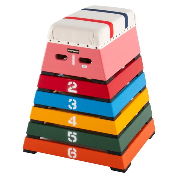エバニュー EKF166 カラーとび箱6段(指導ライン入) メーカー直送