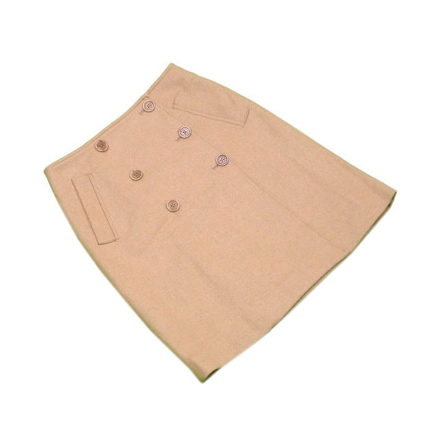 スカート センターダブルボタン USA2サイズ キャメル 中古
