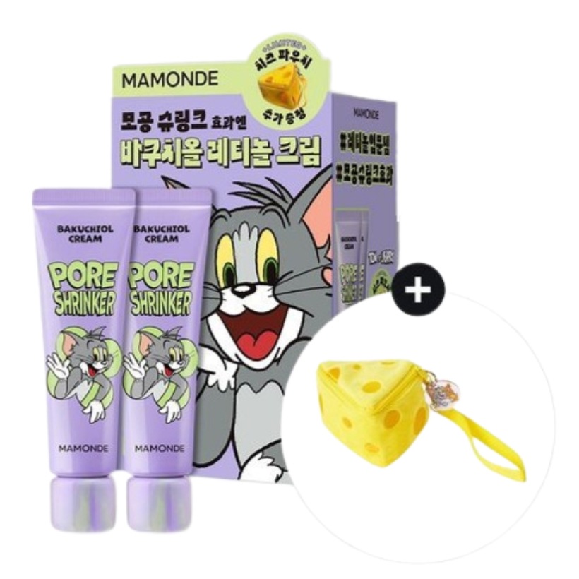 [25SS/NEW](+チーズポーチ 贈呈)(1+1)フォアシュリンカー バクチオール クリーム 60ml + 60ml #トムとジェリー エディション #純粋レチノール