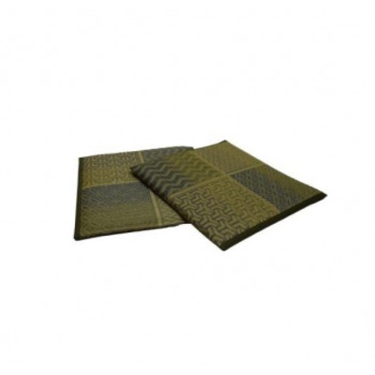 烏丸 紋織 い草座布団 グリーン 2枚組 55x55cm TSN340993