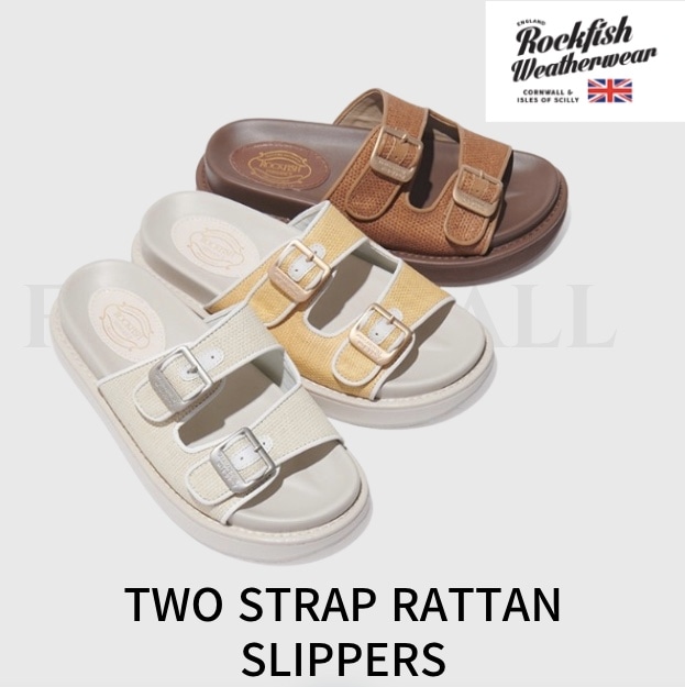 [ROCKFISH WEATHERWEAR] TWO STRAP RATTAN SLIPPERS 【ラタン】 スリッパ 韓国人気ブランド