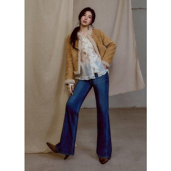 女性アウトシーム変形フレアブーツカット [YP3D0137]