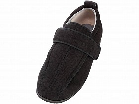 徳武産業 あゆみシューズ 介護靴 外出用 ケアフルIII 5E 黒 片足/右Mサイズ 7042