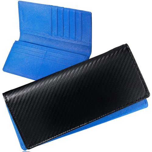 色：ネイビー [グレヴィオ] カーボンレザー 小銭入れ YKKファスナー ギフトBOX入り 薄い 薄