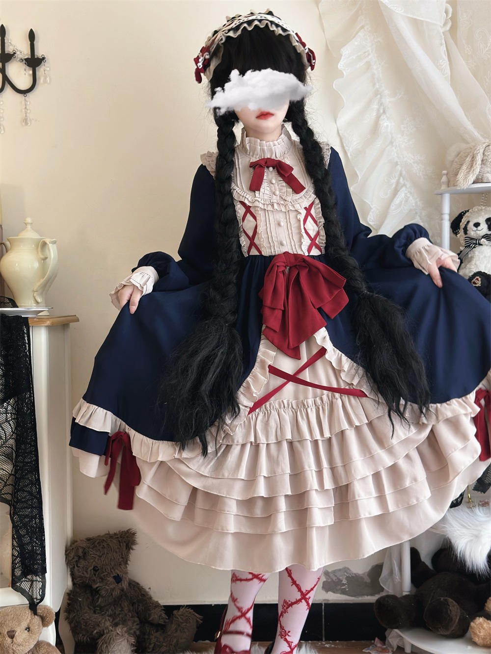 lolita地雷パーカーロリータ ワンピース ゴスロリドレスドレスハロウィンロリータレギュラースカート