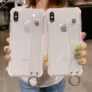 AppleX携帯電話ケースXR透明XSmaxリストストラップ付き8Plus厚みのあるiphone7エアバッグse2アンチドロップ6Sシリコン6Pフルパッケージxmaxハンドストラップsオスxsmメスm