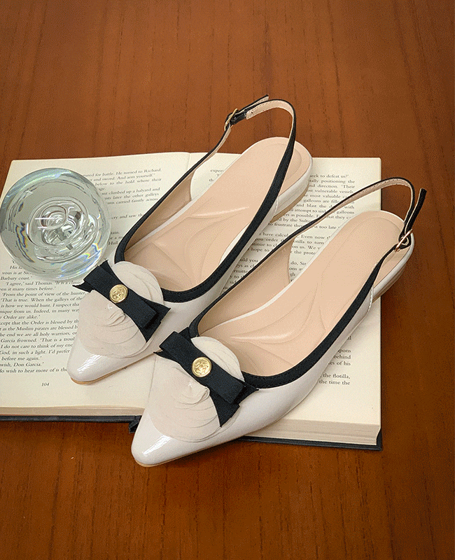 [MILOVANY] マルシャコサージュスリングバックフラット2cm