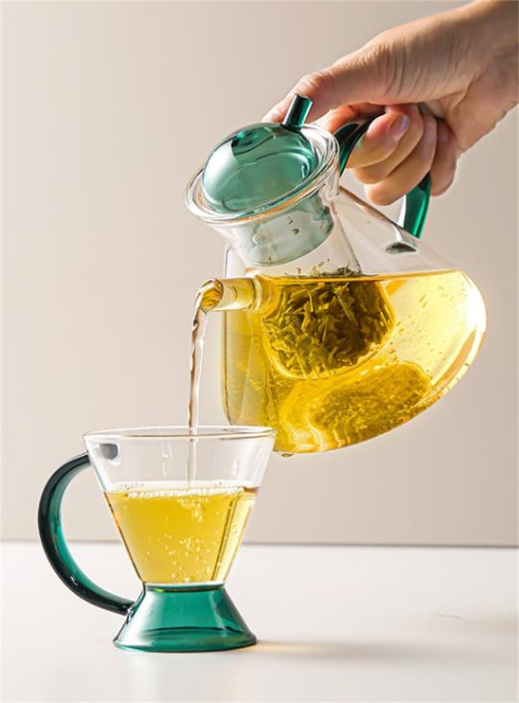 INSスタイル 茶器 耐熱ガラス アフタヌーンティー ティーポット 果物の花のティーポット カップ セット ガラスのティーポット グラス 大人気