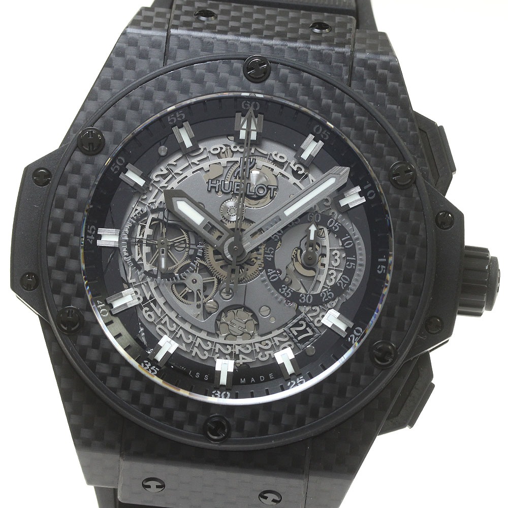 ウブロ HUBLOT 701.QX.0140.RX キングパワー ウニコ オールカーボン デイト クロノグラフ 自動巻き メンズ _831494【中古】
