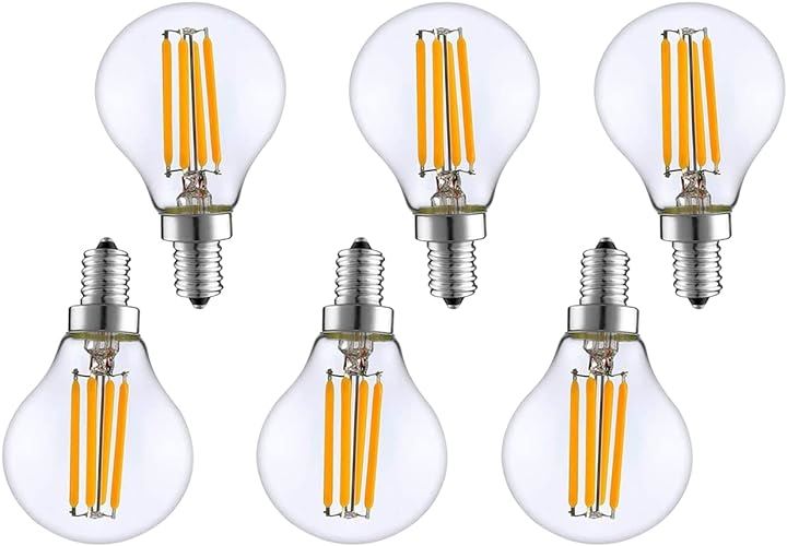 KY LEE フィラメント LED電球 E14口金 60W形相当 クリア電球6W シャンデリア電球 2700K レトロ エジソン 小型電球 電球色 G45電球( LIB-0037)