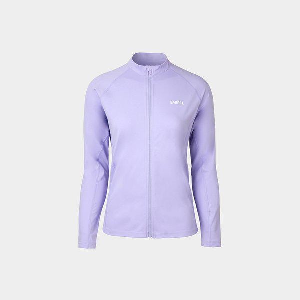 [] 女性用エッセンシャルリラックスフィットジップアップラッシュガード ラベンダー (B4SWWZR002LAV)