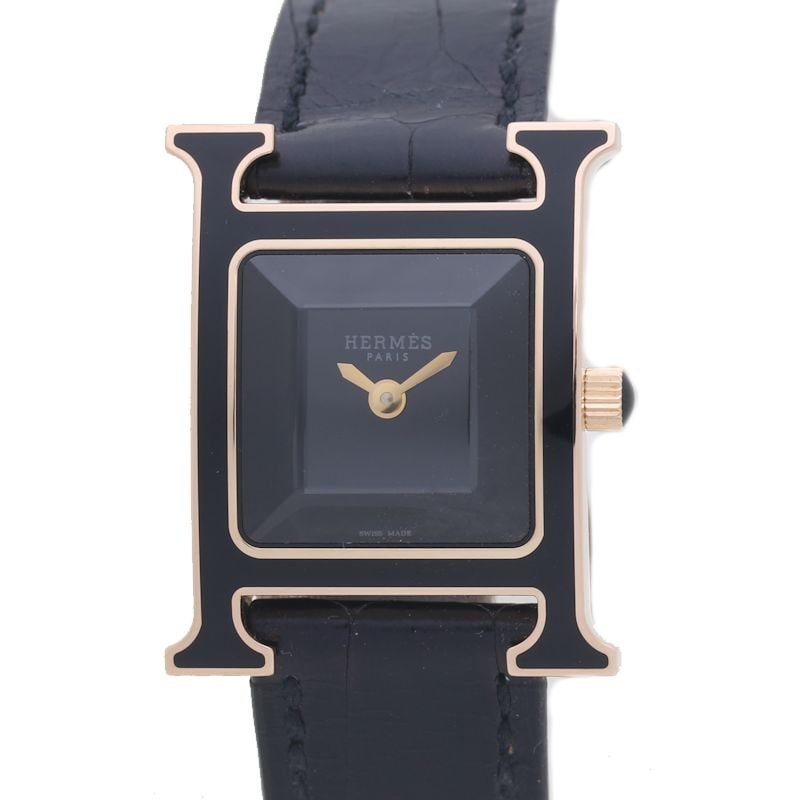 Ｈウォッチ 049066WW00 HH1.270b【21’年正規店購入/磨き済】K18PG ピンクゴールド xアリゲーター レディース /39361【中古】【腕時計】