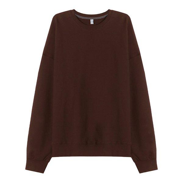 メンズカジュアルバックプリント長袖マンスリーTシャツ AC-TSA-Q034-茶色