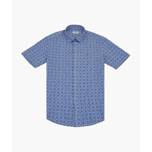 変形ドットプリント スリムフィット半袖シャツ PPWS2616