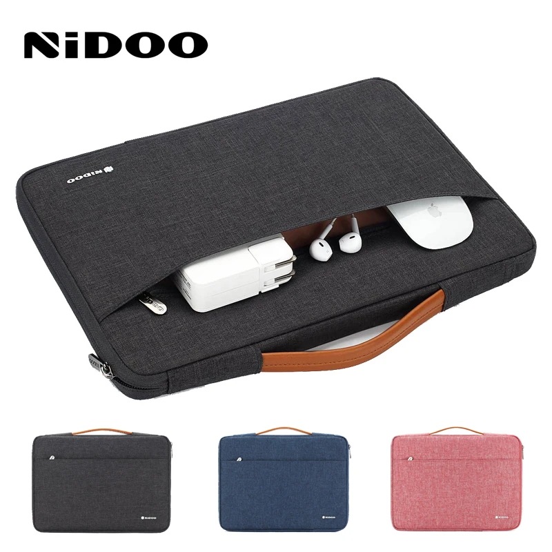 3営業日以内発送 Nidooハンドバッグラップトップバッグ11.6 13 14 15.6インチxiaomi macbook airプロ13スリーブケースカバーコンピュータブリーフケース