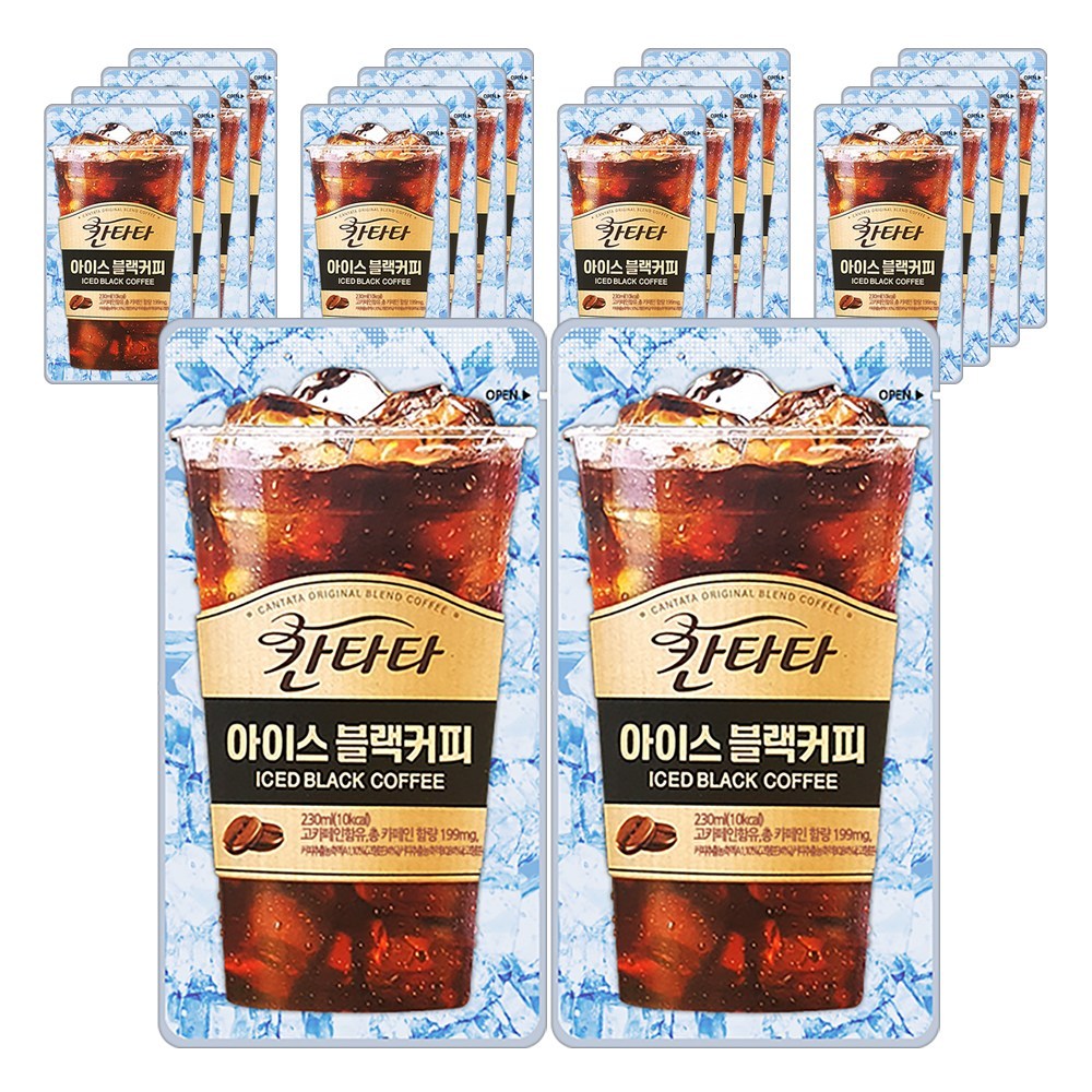 ロッテ【 230mlx10個 】 カンタータ パウチ アイスブラックコーヒー 1BOX 230ml10個