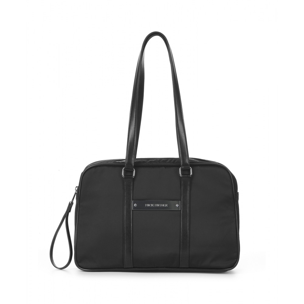 ニック&ニコールクリスタルナイロンコンビボストンバッグ_ブラック