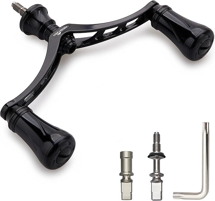 98mm リール ハンドル 19mm ノブ 搭載 シマノ ダイワ 通用 スピニングリール用 New Pillar Series - ブラック 940(98mm - ブラック)