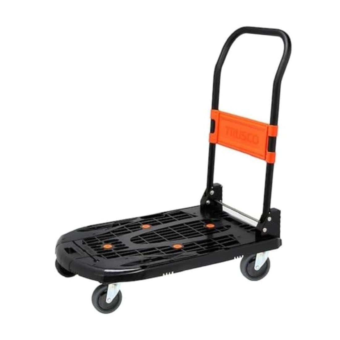 トラスコ中山(TRUSCO) 新型カルティオ 樹脂製運搬車 樹脂 台車 折り畳み黒 780×490mm 自重6.8kg 軽量 MPK-780-BK