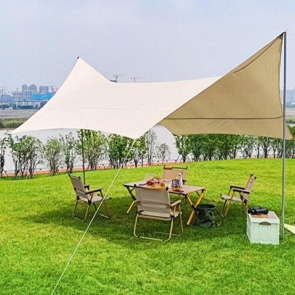 ヘキサタープ テント 4.4m タープテント 軽量 日よけ サンシェード UV 天幕 タープ 防水 雨よけ キャンプ 簡単設営 ヘキサテント シェード ポール アウトドア