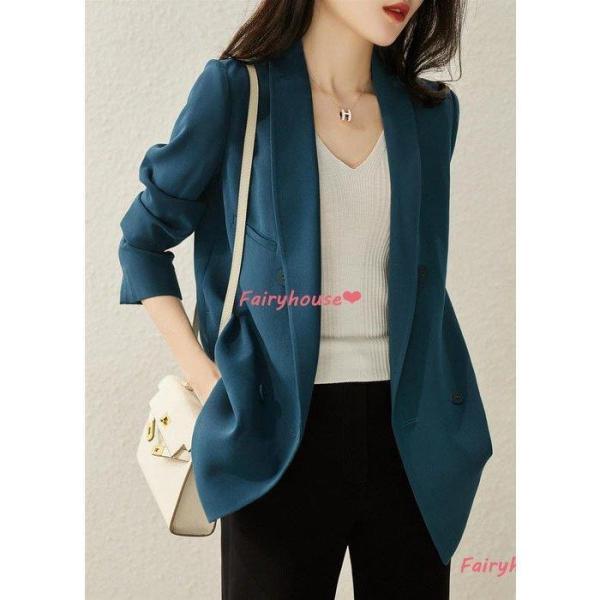 韓国風 カジュアル 長袖テーラードジャケット 通勤OL 黒ブレザー 春コート レディース スーツ オフィスアウター 30代50代 40代 ブレザー オシャレスーツ 春服アウタートレンチコート