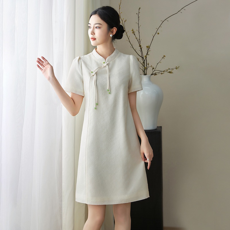 中国風チャイナドレス改善された優しい気質レトロジャカードドレス女性用