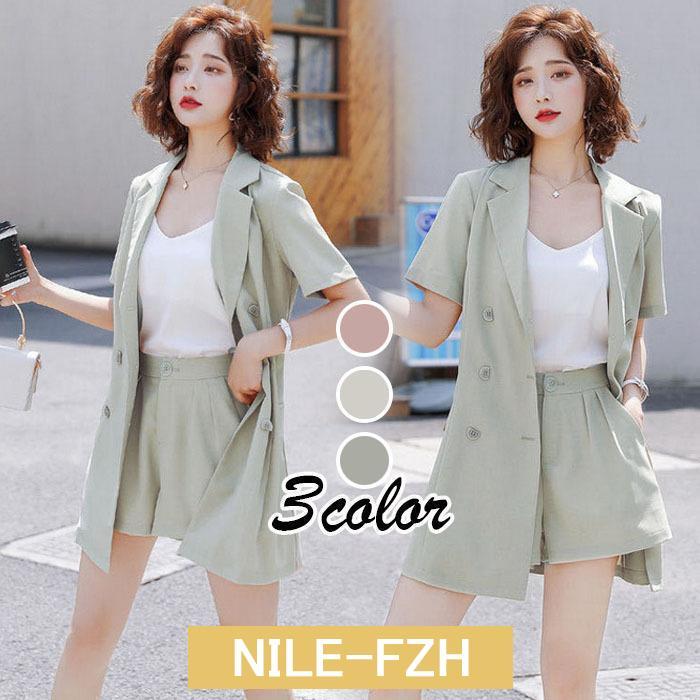 スーツセットアップ レディース 40代 ショットパンツ ビジネススーツ オシャレ韓国風 カジュアル 春夏 通勤セットアップ きれいめ 半袖スーツ