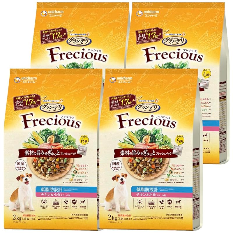 グラン・デリ フレシャス（Frecious）ドッグフード ドライ [成犬用 低脂肪設計] チキン＆小魚 8kg (2kg×4個)【国産】【ケース品】